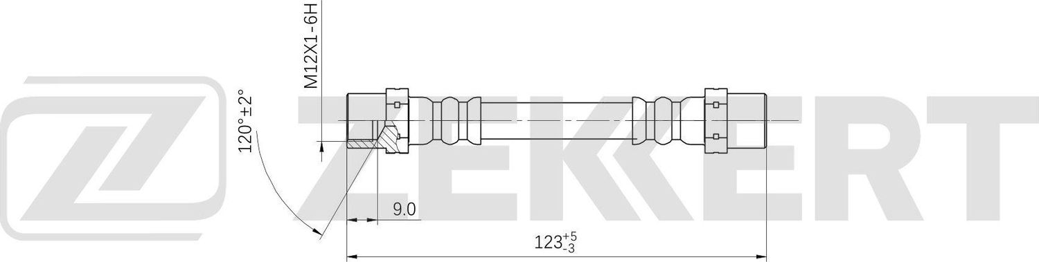 Тормозной шланг Zekkert. Артикул BS-9061