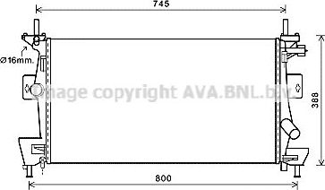 Радиатор охлаждения двигателя AVA. Артикул FD2475