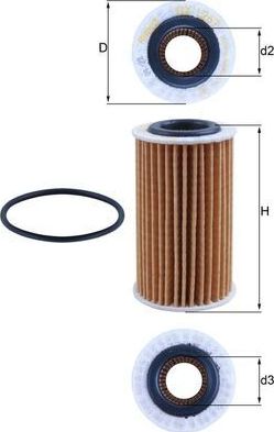 Масляный фильтр Mahle-Knecht. Артикул OX 1267D