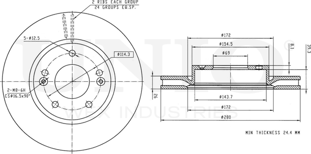 Диск тормозной (Unio). Артикул BRD-20597