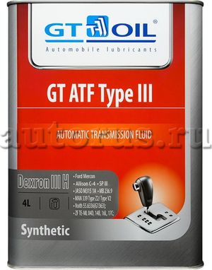 Масло транс. GT ATF Type-III Dexron III H  4 л (GT OIL). Артикул 8809059407615