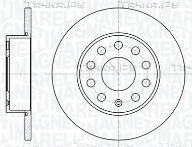 Тормозной диск Magneti Marelli задний для Skoda Superb II 2008-2015. Артикул 361302040117