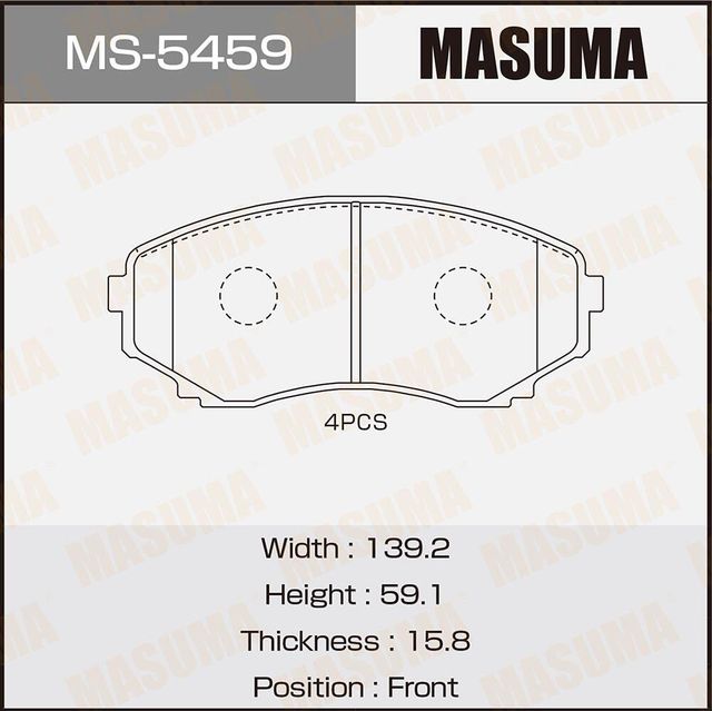 Тормозные колодки Masuma. Артикул MS-5459