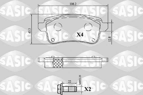 Тормозные колодки Sasic задние для Renault Talisman 2015-2026. Артикул 6214049