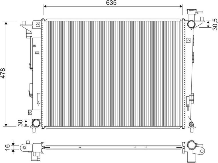 Радиатор охлаждения двигателя Valeo (алюминий). Артикул 701326