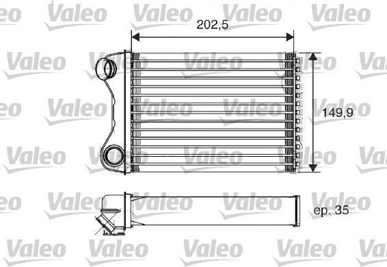 Радиатор отопителя (печки) Valeo передний для Fiat Doblo I 2001-2003. Артикул 812211