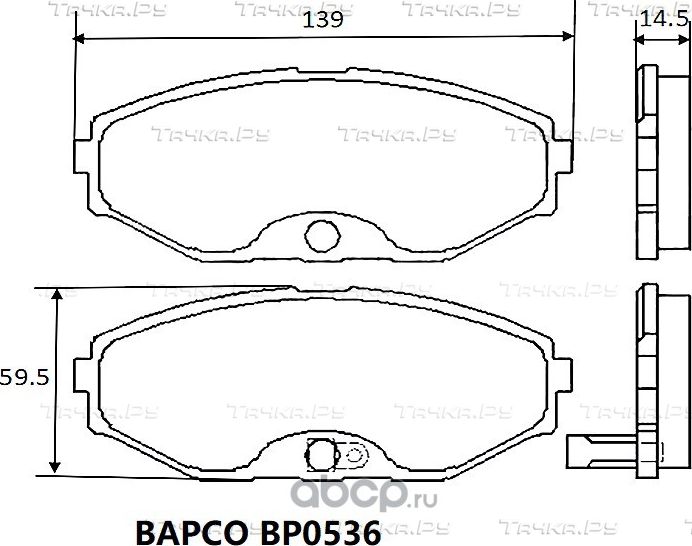 Колодки тормозные дисковые BP0536, (Bapco) Bapco. Артикул BP0536