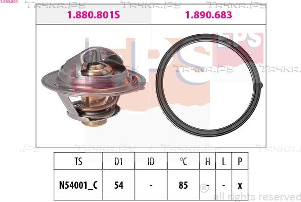 Термостат EPS Made in Italy - OE Equivalent для Hyundai i20 I 2008-2010. Артикул 1.880.803