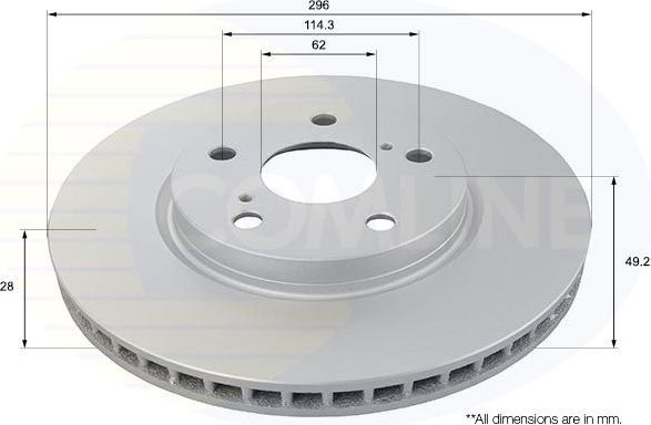 Тормозной диск Comline передний для Toyota Crown XI (S170) 2004-2008. Артикул ADC01138V