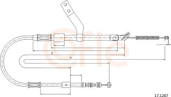 Трос ручника (тросик ручного тормоза) Cofle. Артикул 92.17.1287