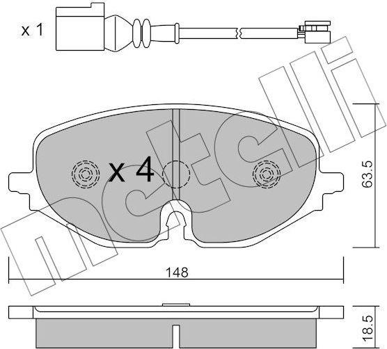 Тормозные колодки Metelli. Артикул 22-1280-0
