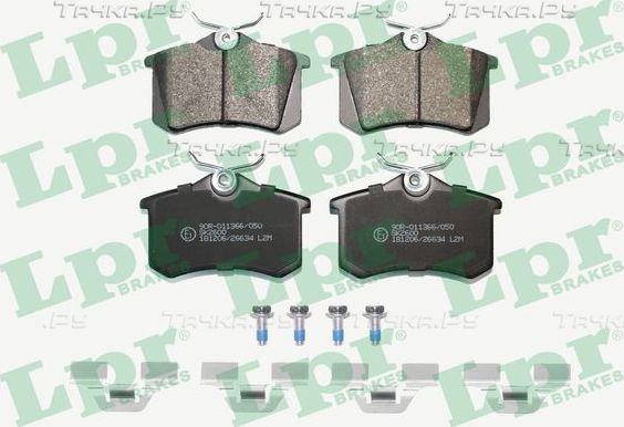 Тормозные колодки LPR задние для Volkswagen Golf IV 1997-2006. Артикул 05P634K