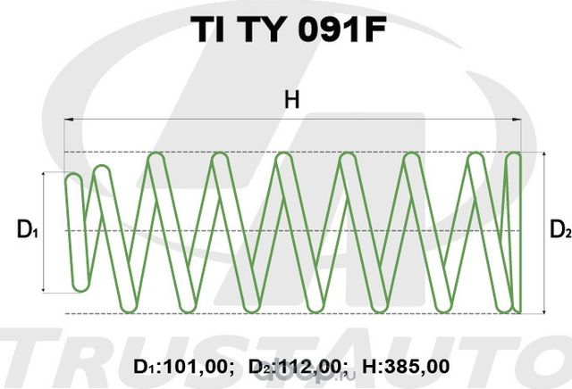 Пружина для лифтинга + 2 (50мм) () (Trustauto). Артикул TITY091F