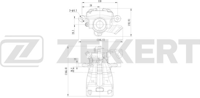 Тормозной суппорт Zekkert (алюминий) задний левый для Chevrolet Orlando I 2011-2015. Артикул BS-8370