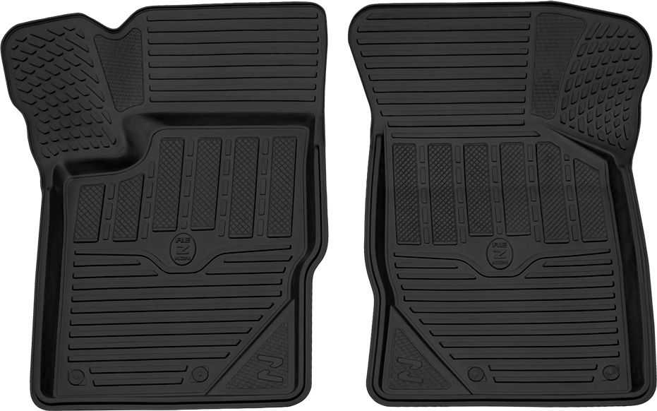 Коврики Rezkon резиновые (стандарт) передние для салона Datsun mi-Do 2015-2020. Артикул 1525040100