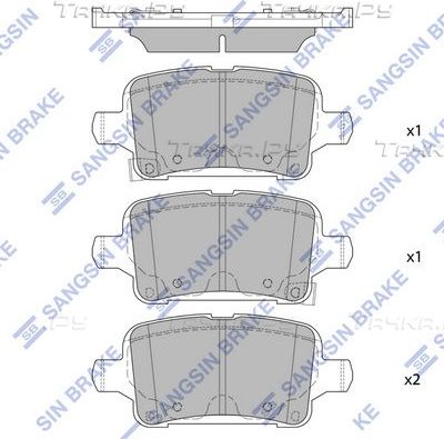 Тормозные колодки Sangsin Hi-Q задние для Opel Ampera I 2011-2015. Артикул SP1929