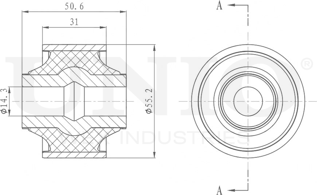 Сайлентблок рычага подвески (Unio). Артикул RMP-20249