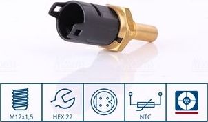 Датчик температуры охлаждающей жидкости Nissens (полимерный материал). Артикул 207080