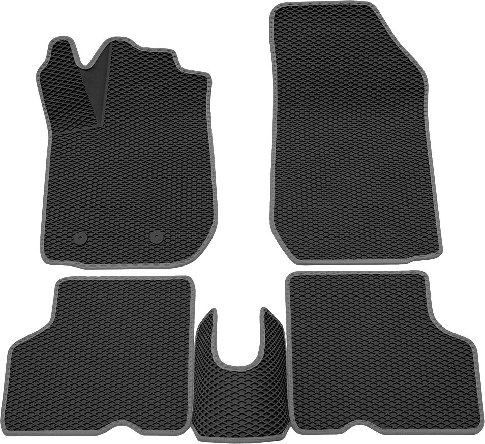 Коврики Rezkon 3D EVA Ромб резиновые для салона Renault Kaptur 2016-2020 Серый кант. Артикул 9229035102