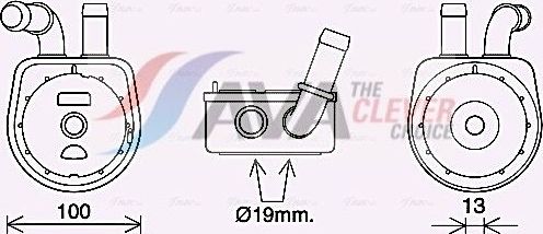 Радиатор масляный (маслоохладитель) для двигателя AVA (алюминий) для Mazda CX-7 I 2006-2014. Артикул MZ3289