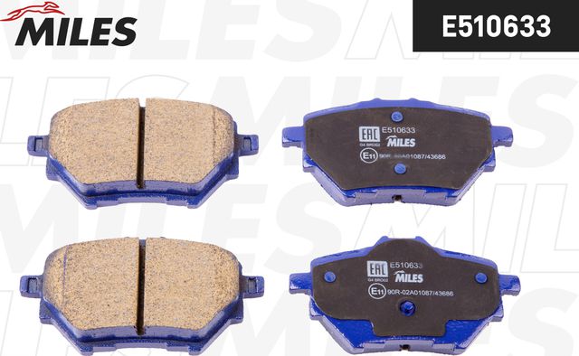 Тормозные колодки Miles (Керамика) задние для Citroen Grand C4 SpaceTourer 2018-2026. Артикул E510633