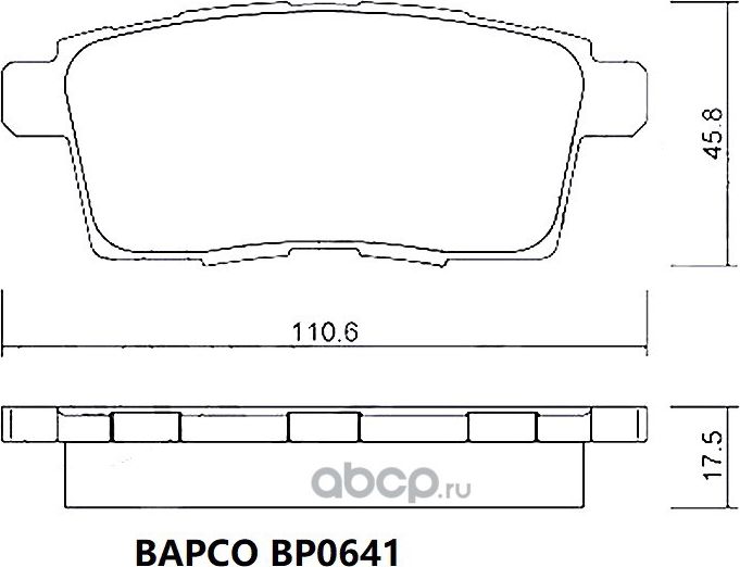 Колодки тормозные дисковые BP0641 задние, комплект, (Bapco) Bapco. Артикул BP0641