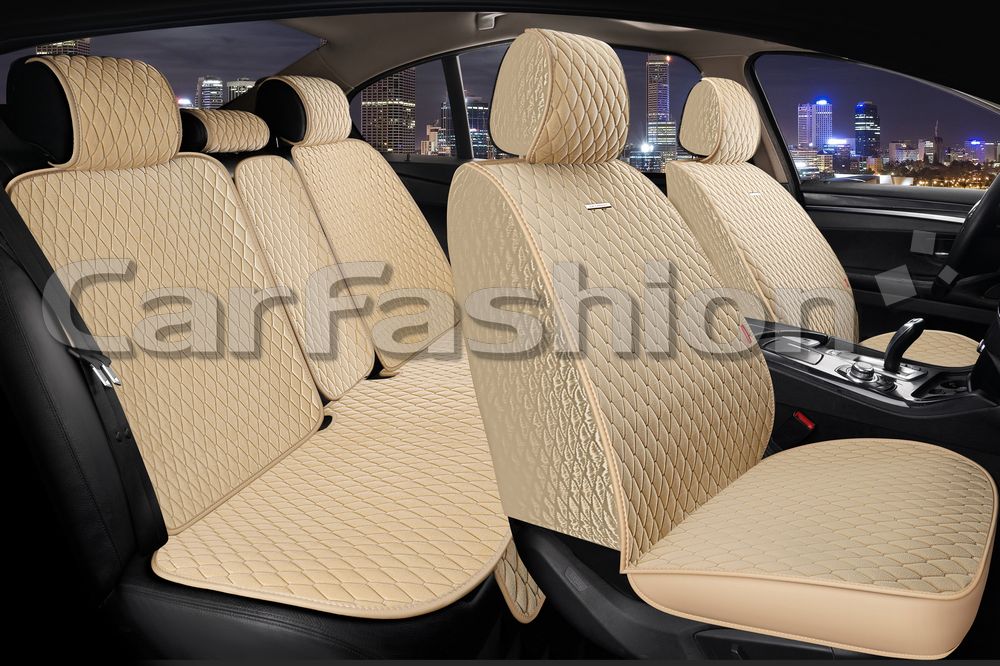 Накидки универсальные CarFashion Rubin Plus для авто, цвет Бежевый/Бежевый/Бежевый. Артикул 22696