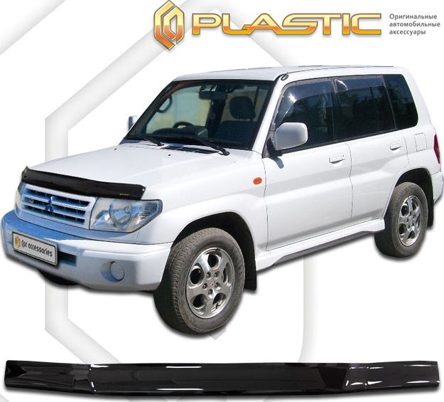 Дефлектор СА Пластик для капота (Classic черный) Mitsubishi Pajero IO 1998-2007. Артикул 2010010102807