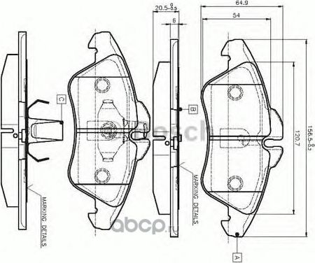 Колодки тормозные MERCEDES Sprinter (901-904) (95-06) VW LT 28-46 (96-) передние (Bosch). Артикул 0986TB2030