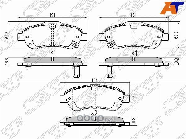 Колодки тормозные FR HONDA CR-V RE (SAT). Артикул ST45022SWWG01