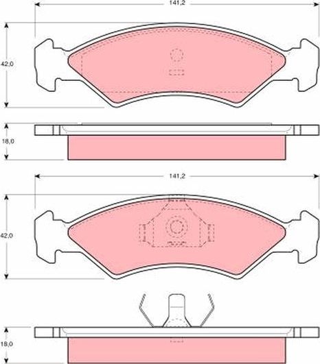 Тормозные колодки TRW передние для Ford Fiesta II 1983-1989. Артикул GDB311