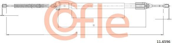 Трос ручника (тросик ручного тормоза) Cofle. Артикул 11.6596