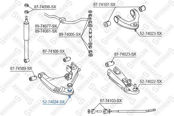 Шаровая опора Stellox. Артикул 52-74024-SX