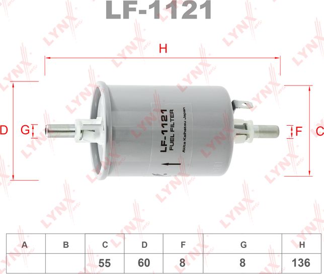 Топливный фильтр LYNXauto. Артикул LF-1121