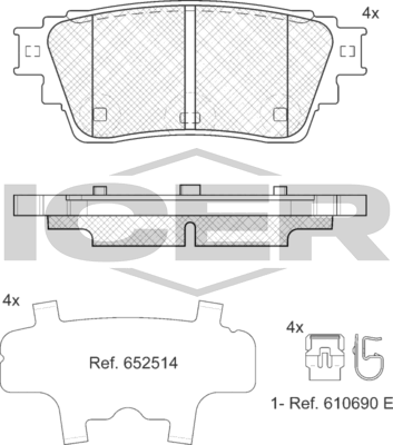 Тормозные колодки Icer. Артикул 182488