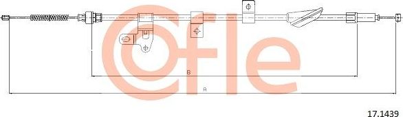 Трос ручника (тросик ручного тормоза) Cofle задний правый для Toyota Corolla Verso I 2004-2009. Артикул 17.1439