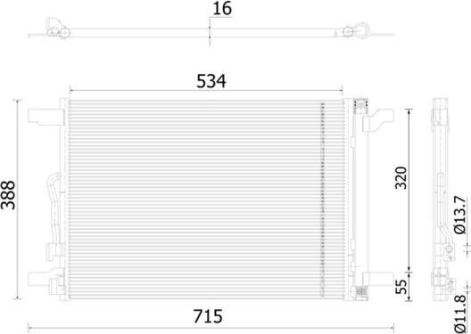 Радиатор кондиционера (конденсатор) Mahle Behr. Артикул AC 915 000S