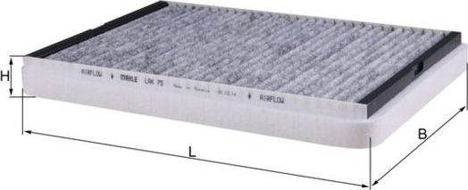 Салонный фильтр Mahle-Knecht. Артикул LAK 75