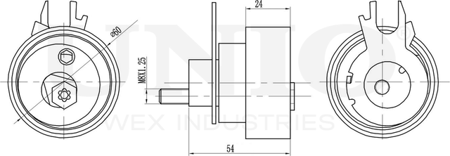 Ролик зубчатого ремня ГРМ натяжной (Unio). Артикул TNS-10304