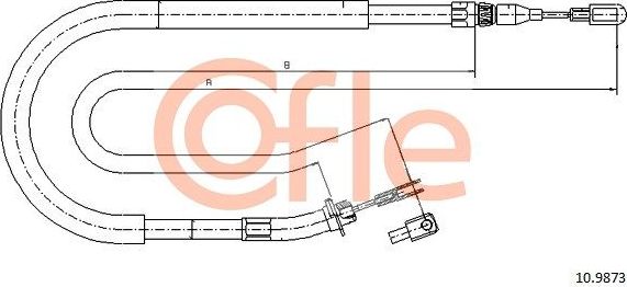 Трос ручника (тросик ручного тормоза) Cofle. Артикул 92.10.9873