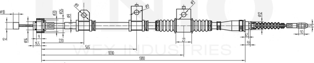 Трос ручного тормоза (Unio). Артикул CAB-60027