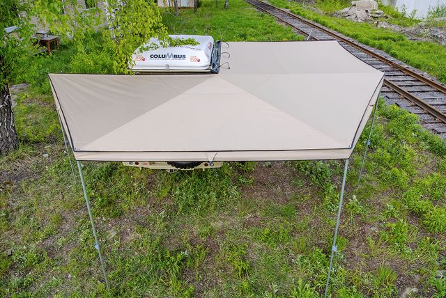 Маркиза автомобильная РИФ комбинированная (прямоугольная с веерной частью) 2,5 м (правая). Артикул RIFAVF072525602