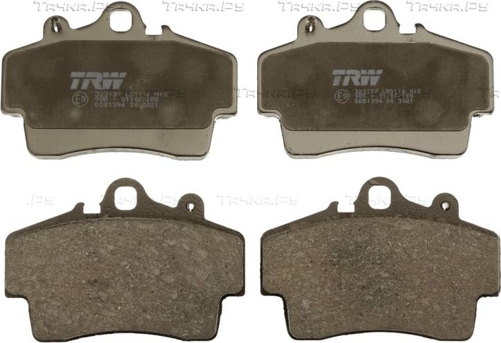 Тормозные колодки TRW передние для Porsche 911 V (996) 1999-2000. Артикул GDB1394
