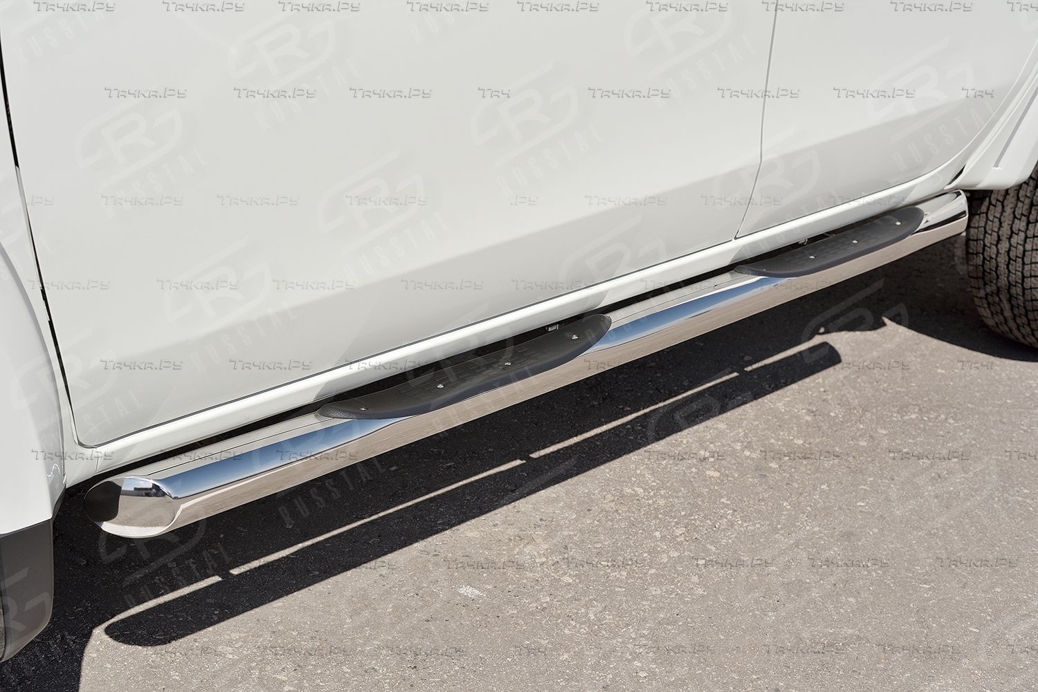 Защита порогов РусCталь труба d76 (вариант 1) для Mitsubishi L200 V 2015-2019. Артикул ML2T-0022491