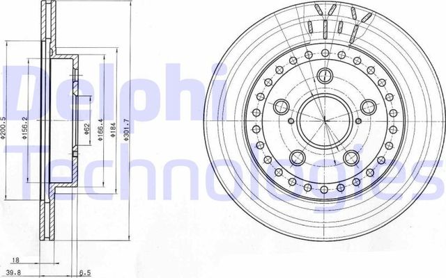 Тормозной диск Delphi передний для Toyota RAV4 I (XA10) 1994-2000. Артикул BG3536