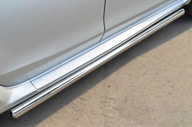 Защита порогов RusStal труба d63 (вариант 3) для Nissan Terrano III 2014-2026. Артикул NTRT-001789