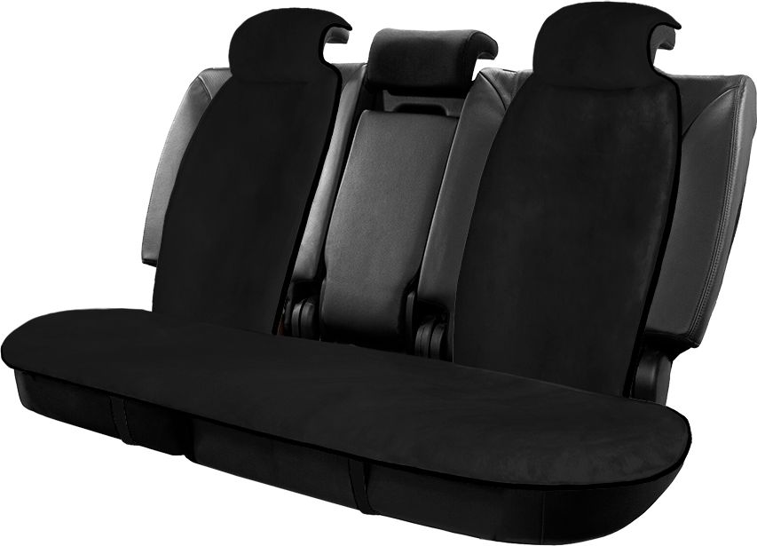 Накидка универсальная Rezkon Мутон с кантом на заднее сидение, цвет Черный. Артикул 8102005110