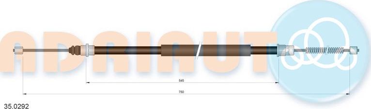 Трос ручника (тросик ручного тормоза) Adriauto. Артикул 35.0292