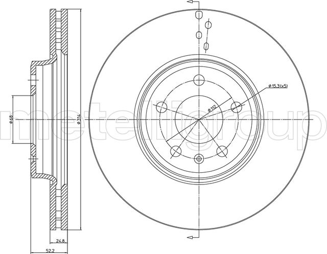 Тормозной диск Metelli. Артикул 23-0917C