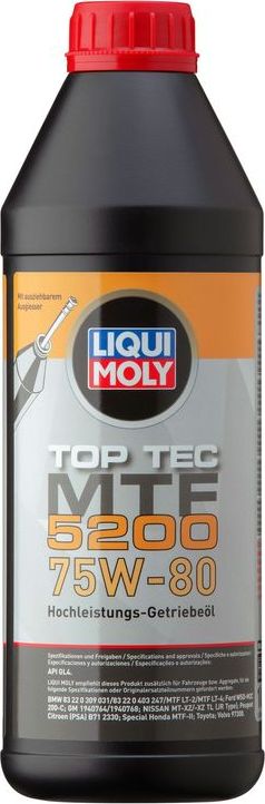 Масло для МКПП (трансмиссионное) Liqui Moly Top Tec MTF 5200 75W-80. Артикул 20845